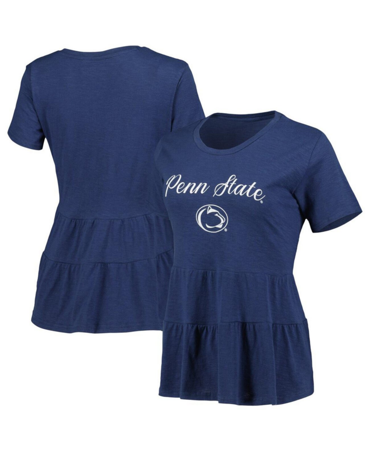 Женская темно-синяя футболка с оборками внизу Penn State Nittany Lions Willow Boxercraft