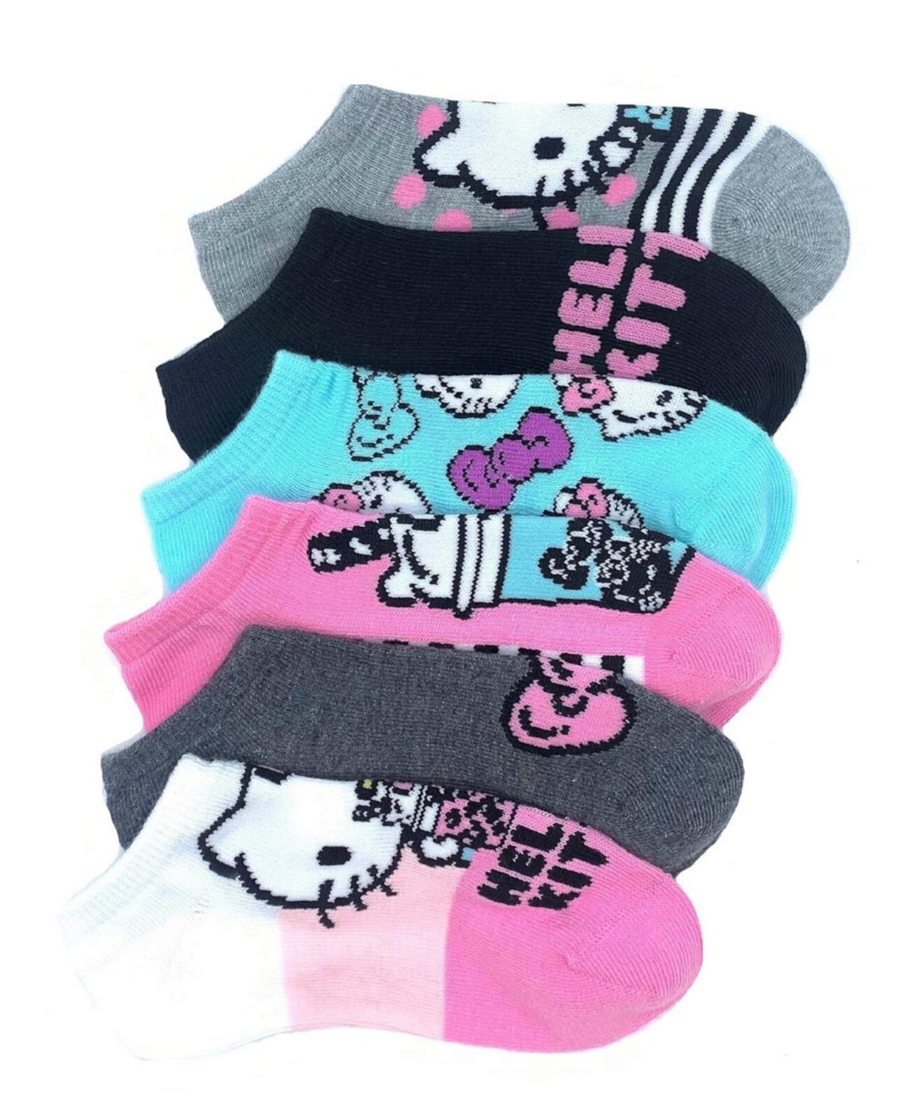 Носки для больших девочек, не показывающиеся, упаковка из 6 шт. Hello Kitty