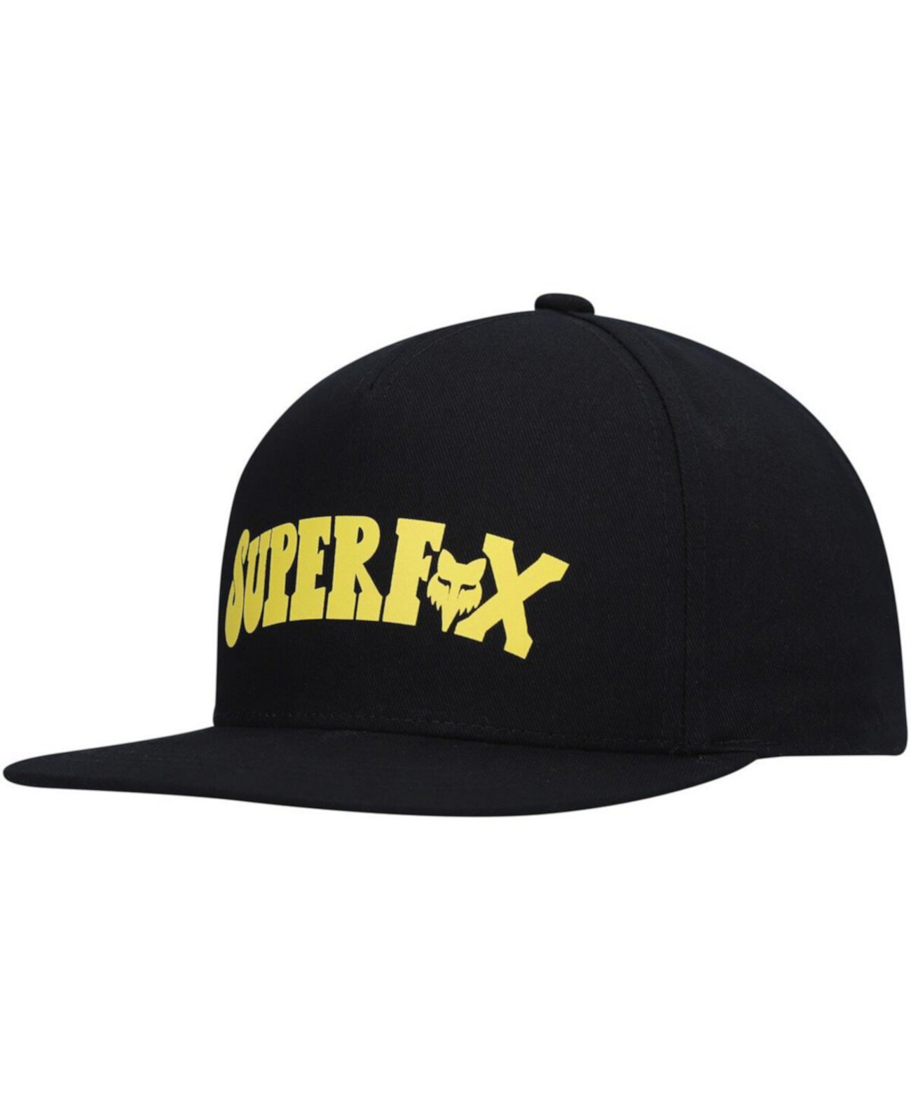 Чёрная детская кепка Snapback Super Trik, 100% хлопок, пятипанельная конструкция Fox