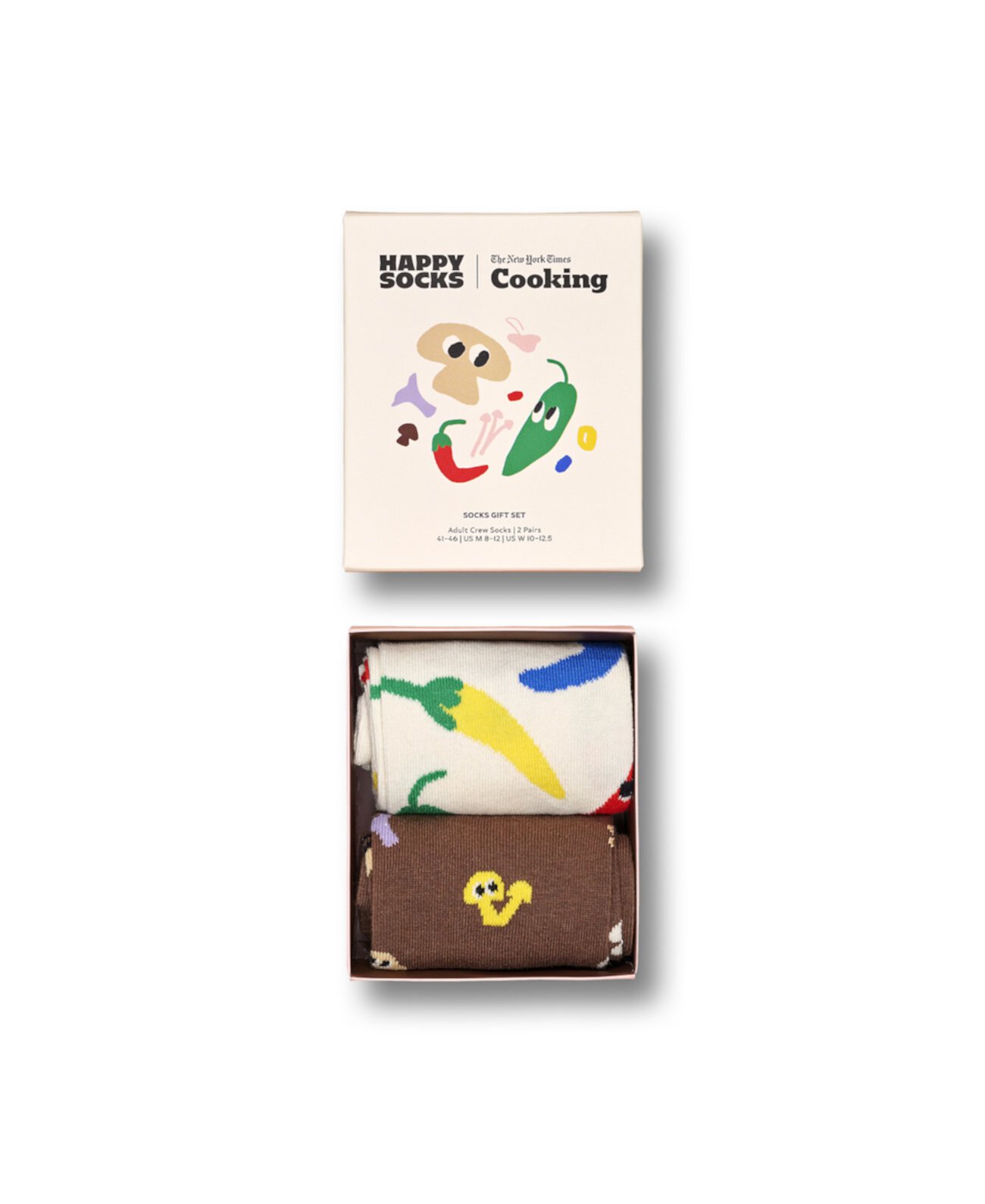 Мужские носки X New York Times Cooking Hothead and Fun Guy Guy, подарок, упаковка из 2 шт. Happy Socks