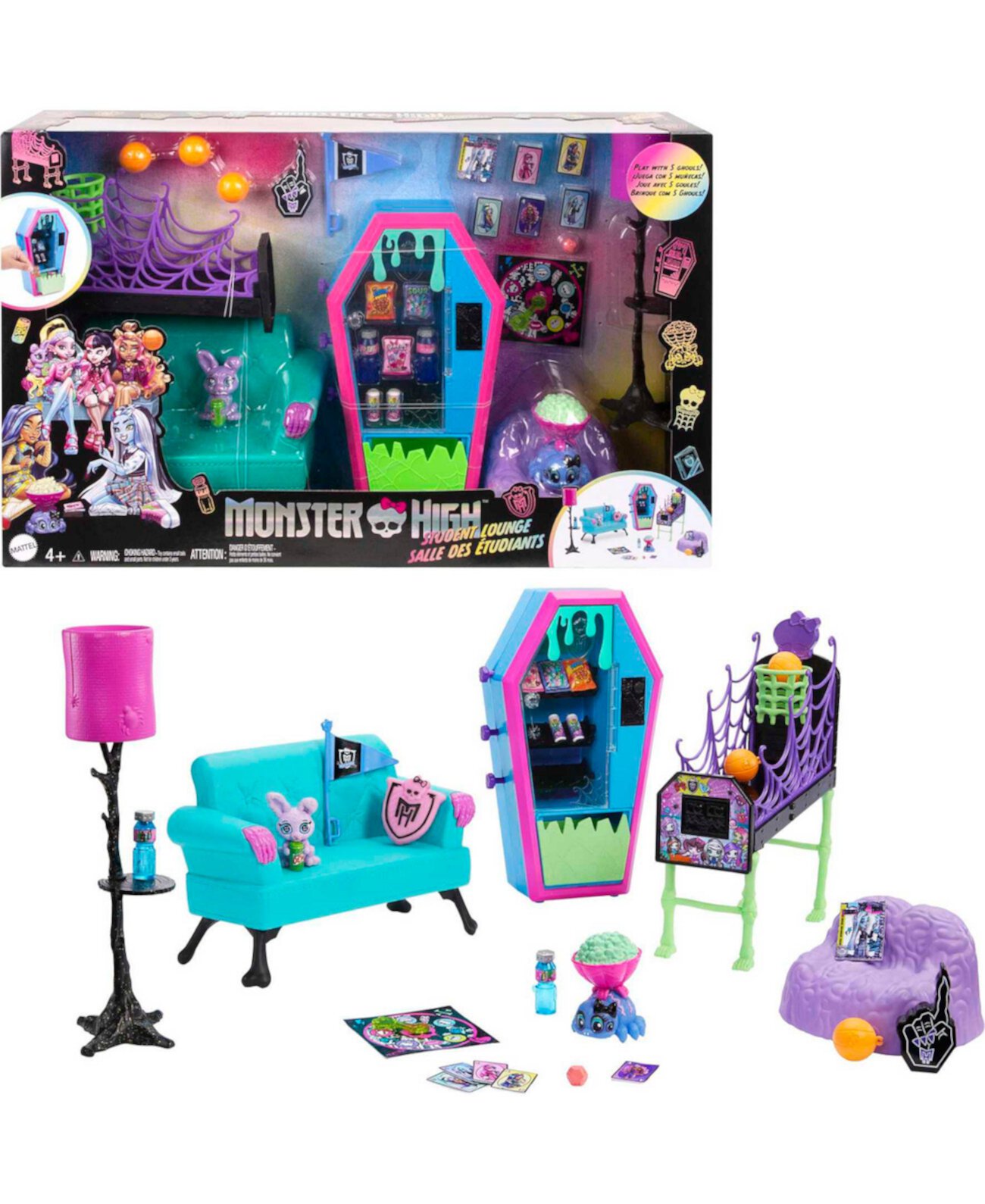 Игровой набор, мебель и аксессуары для студенческой гостиной Monster High