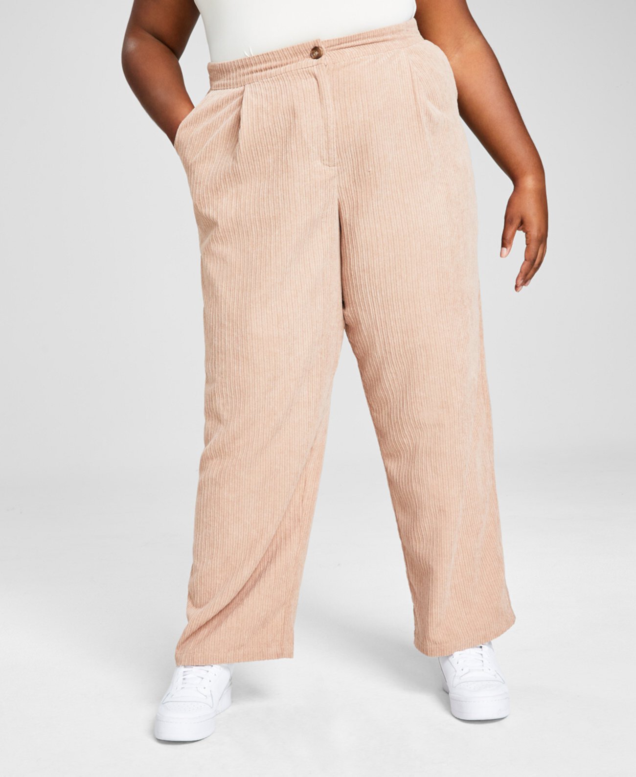 Модные брюки с защипами на талии Plus Size в купюре от And Now This для женщин And Now This