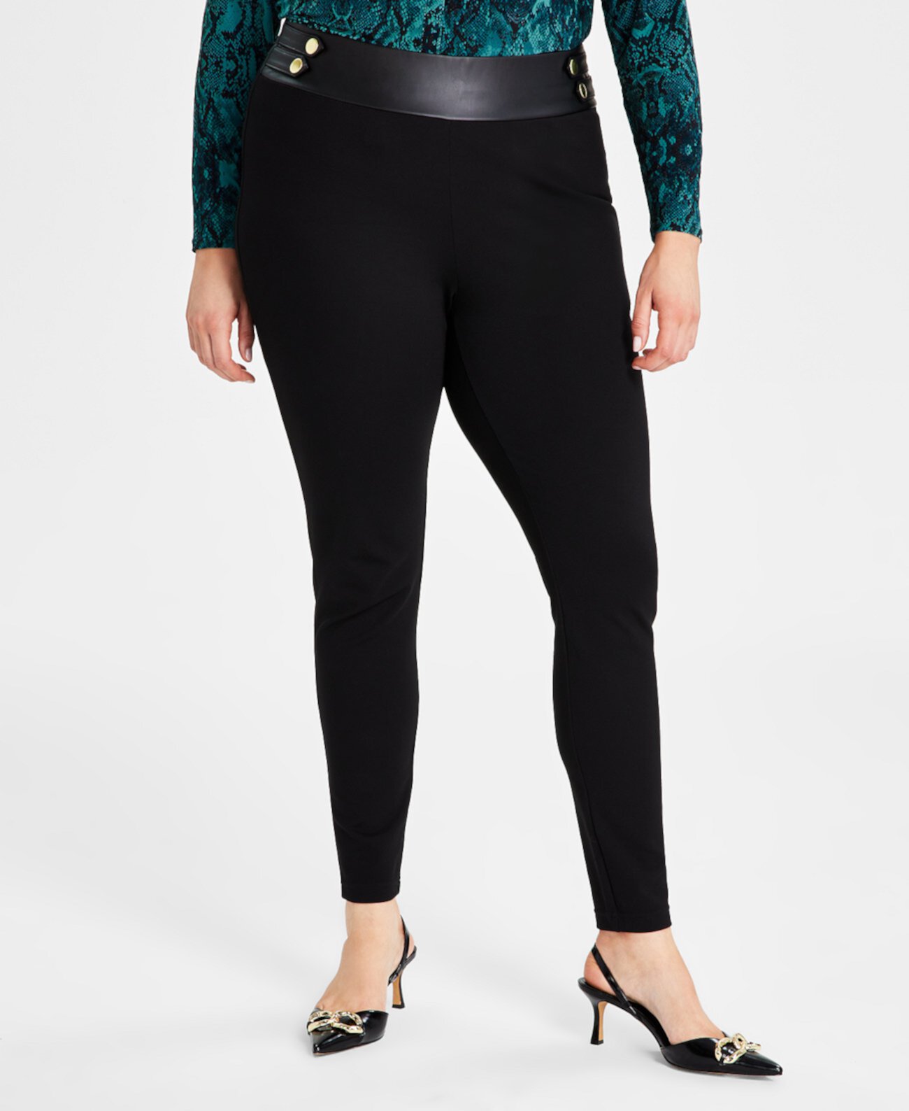 Узкие брюки размера плюс из смешанной ткани Ponte, созданные для Macy's I.N.C. International Concepts