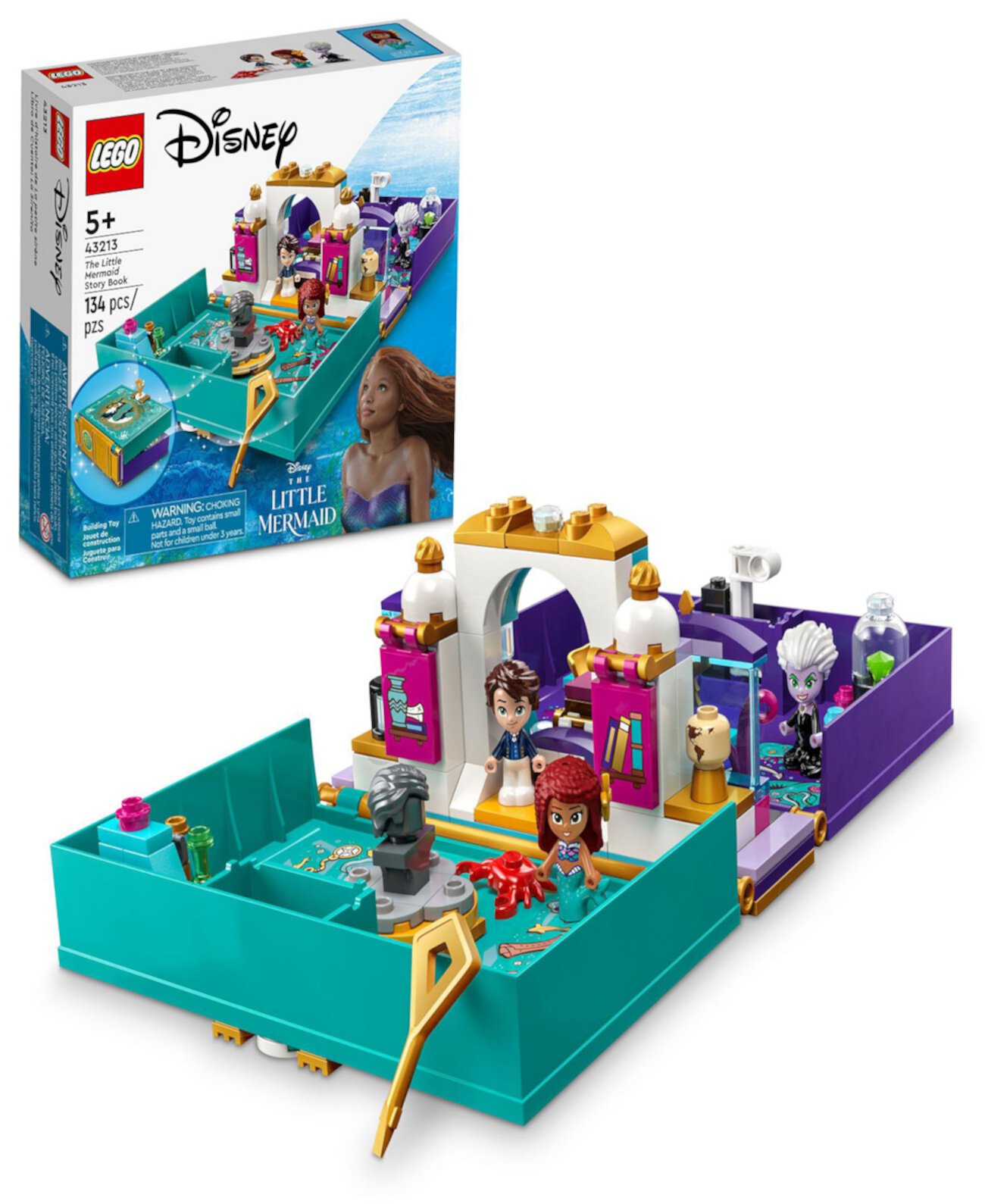 Disney 43213 Набор игрушек «История принцессы Русалочки» с минифигурками Ариэль, принца Эрика, Урсулы и Себастьяна Lego
