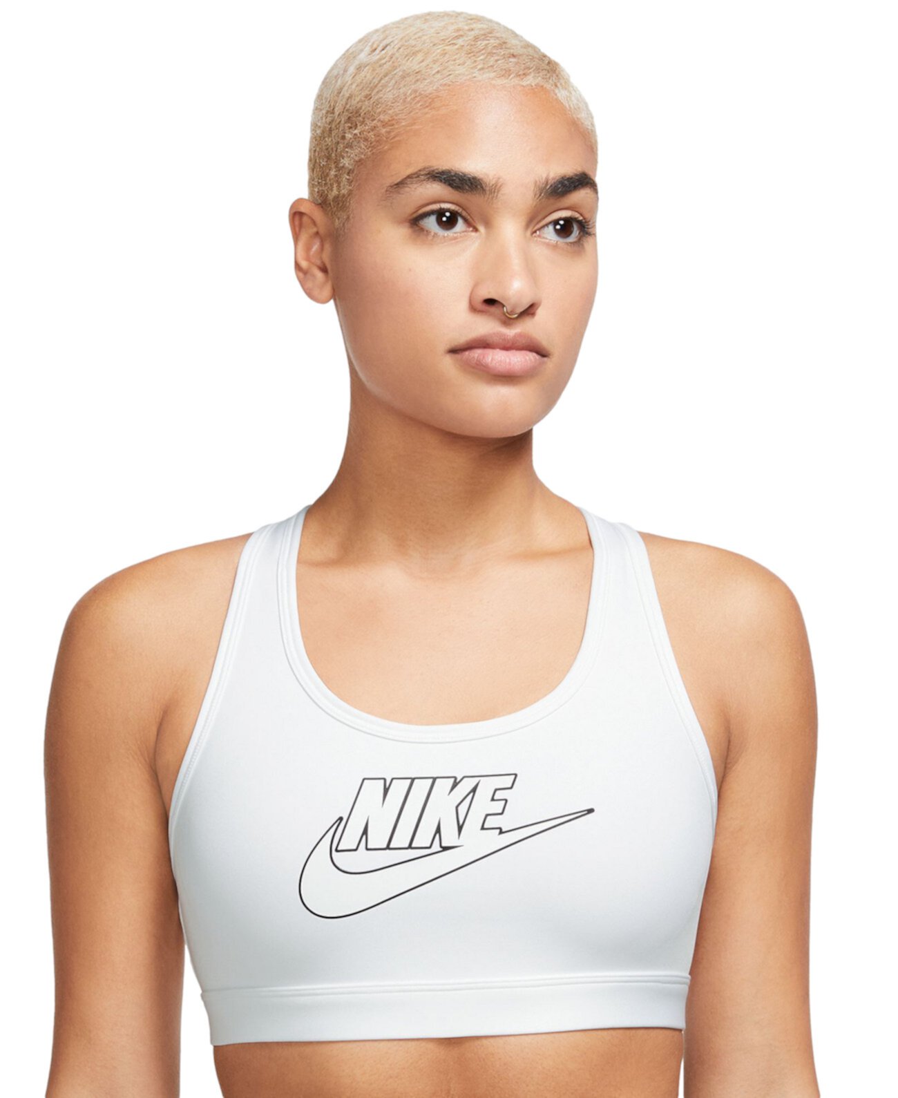 Спортивный бюстгальтер Nike Women's Swoosh Logo со средней поддержкой и дополнительной подкладкой Nike