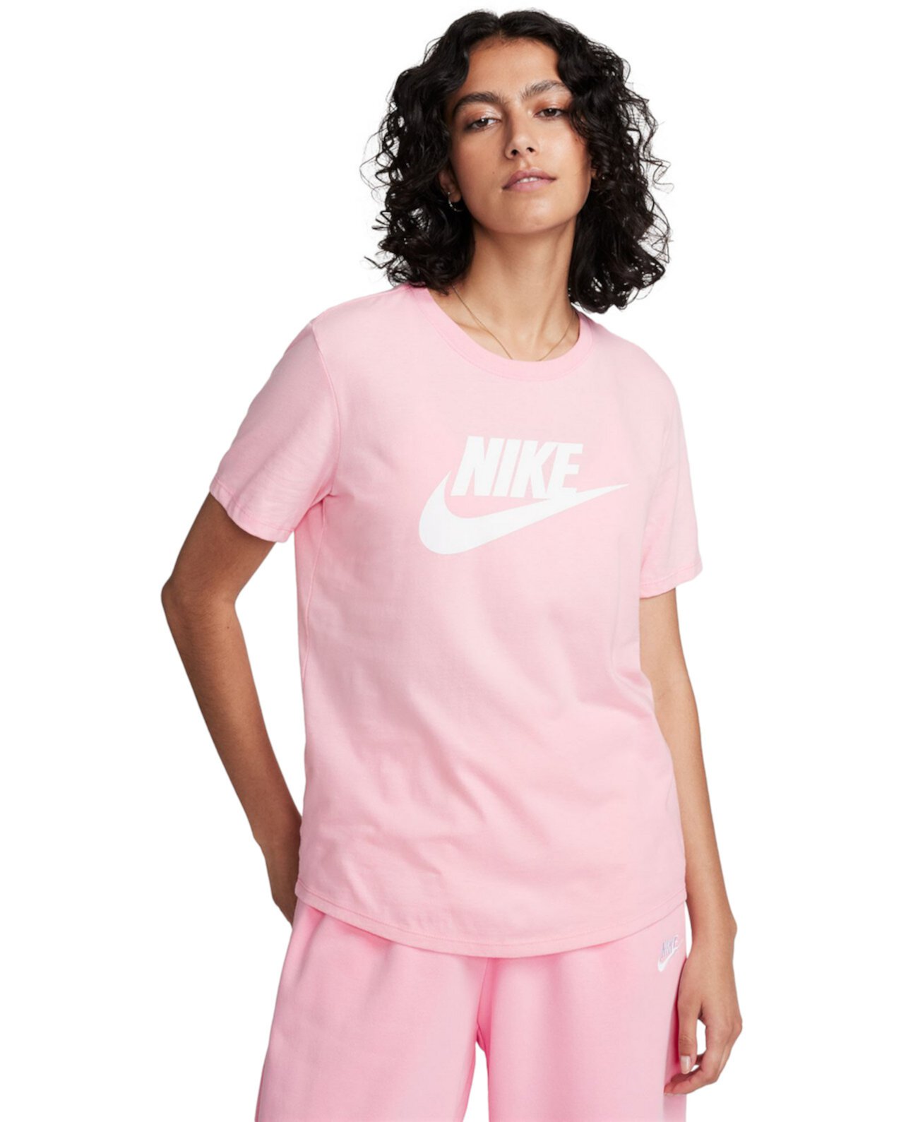 Футболка Nike Women's Essentials с логотипом Futura, 100% хлорка, свободный крой Nike