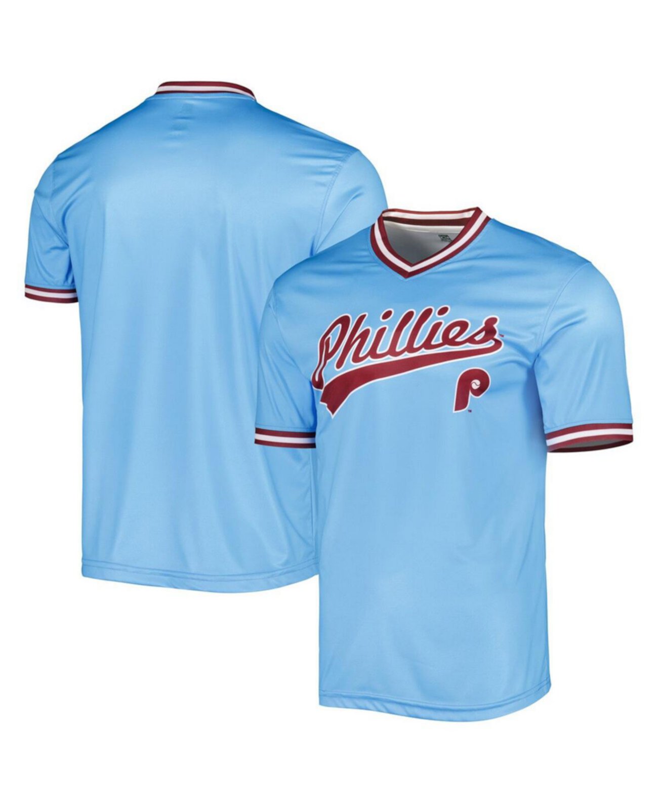 Мужская голубая футболка команды Philadelphia Phillies Cooperstown Collection Team Stitches