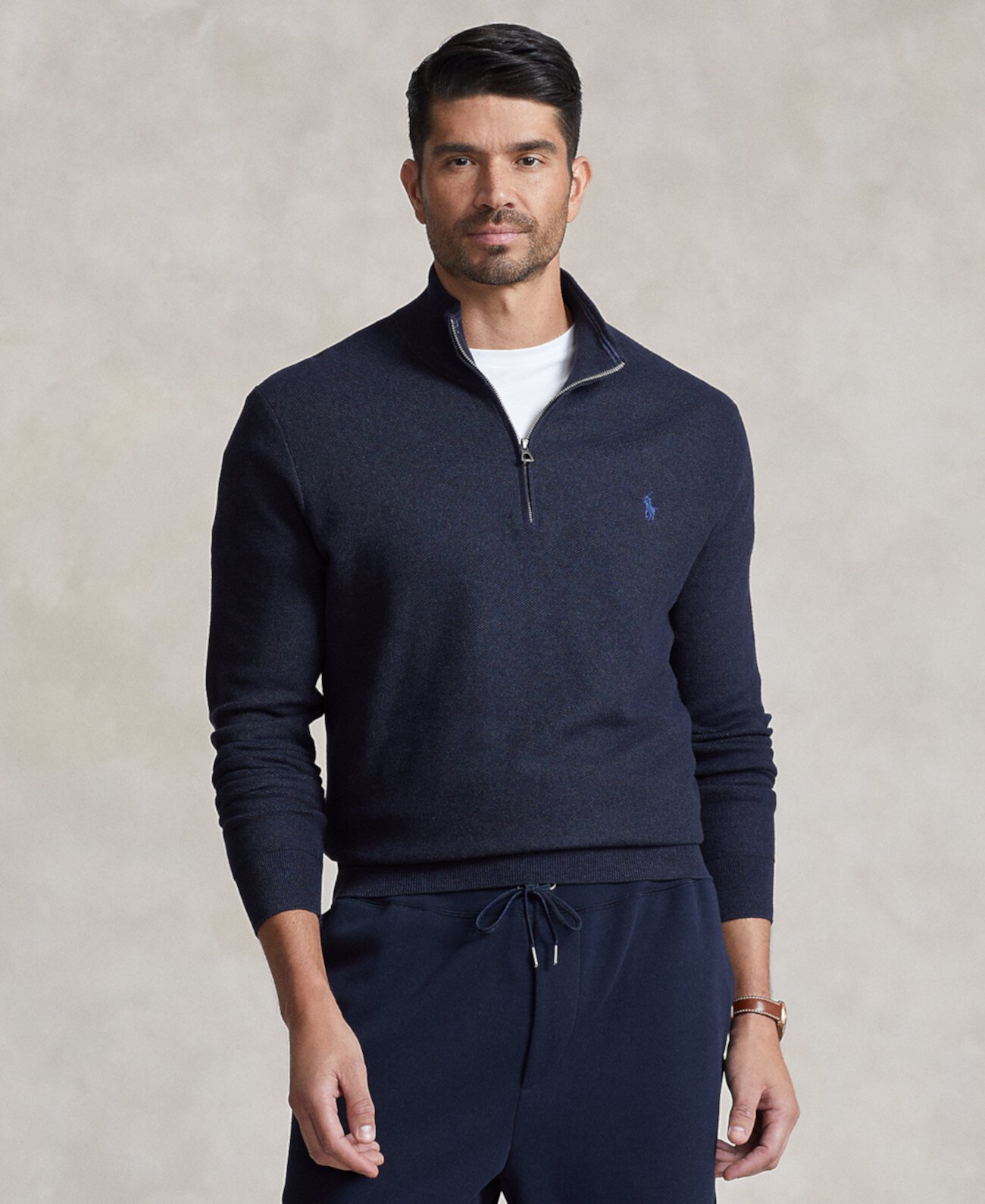 Мужской Свитер Polo Ralph Lauren Mesh-Knit Cotton Quarter-Zip Polo Ralph Lauren