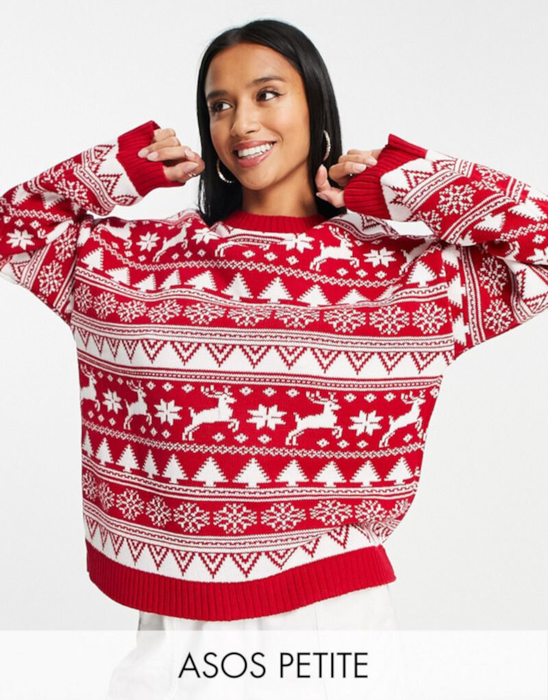 Рождественский свитер с узором Fairisle ASOS DESIGN Petite ASOS Petite