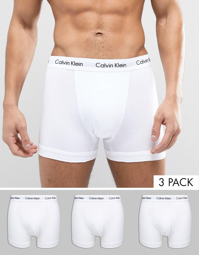 Комплект из трех плавок из хлопка Calvin Klein белого цвета Calvin Klein