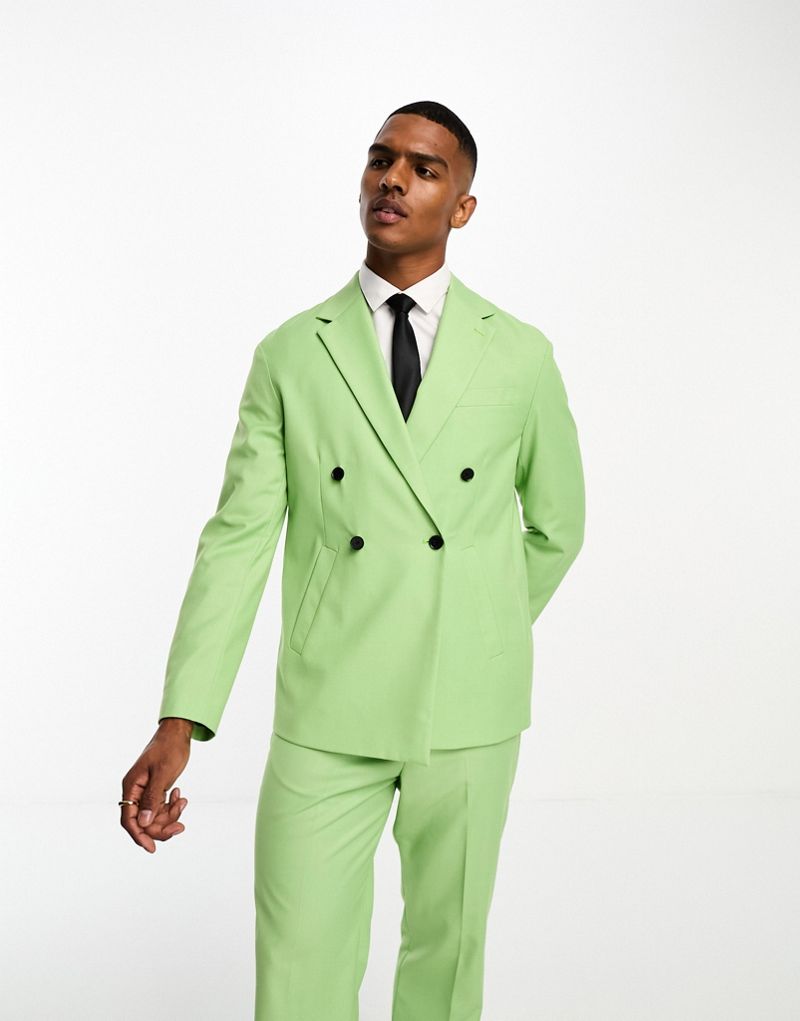 Зеленый двубортный пиджак оверсайз Devil's Advocate с лацканами Devils Advocate