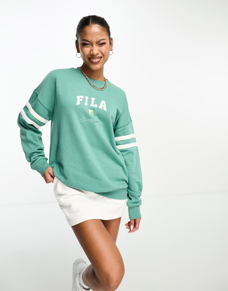 Женская Толстовка Fila Collegiate Logo Crew Neck в зеленом цвете Fila