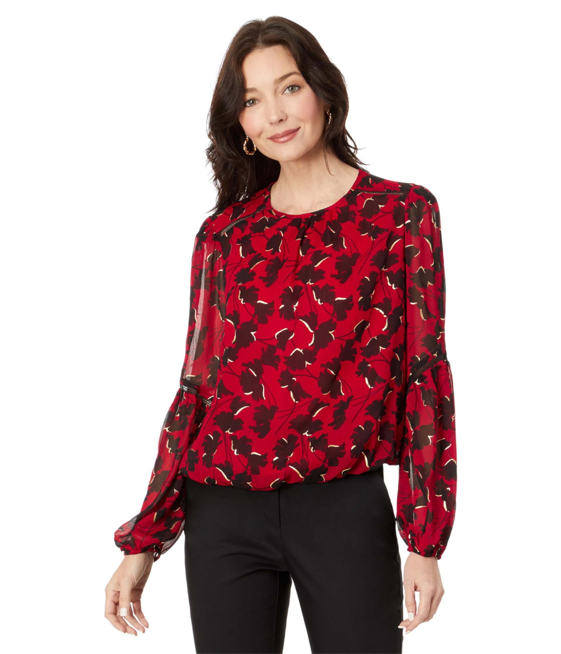 Блузка с абстрактным цветочным узором Tommy Hilfiger