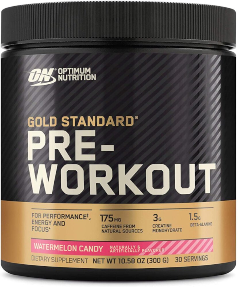 Gold Standard Pre-Workout For Performance and Energy Watermelon Candy -- 30 Servings (Порции) Optimum Nutrition