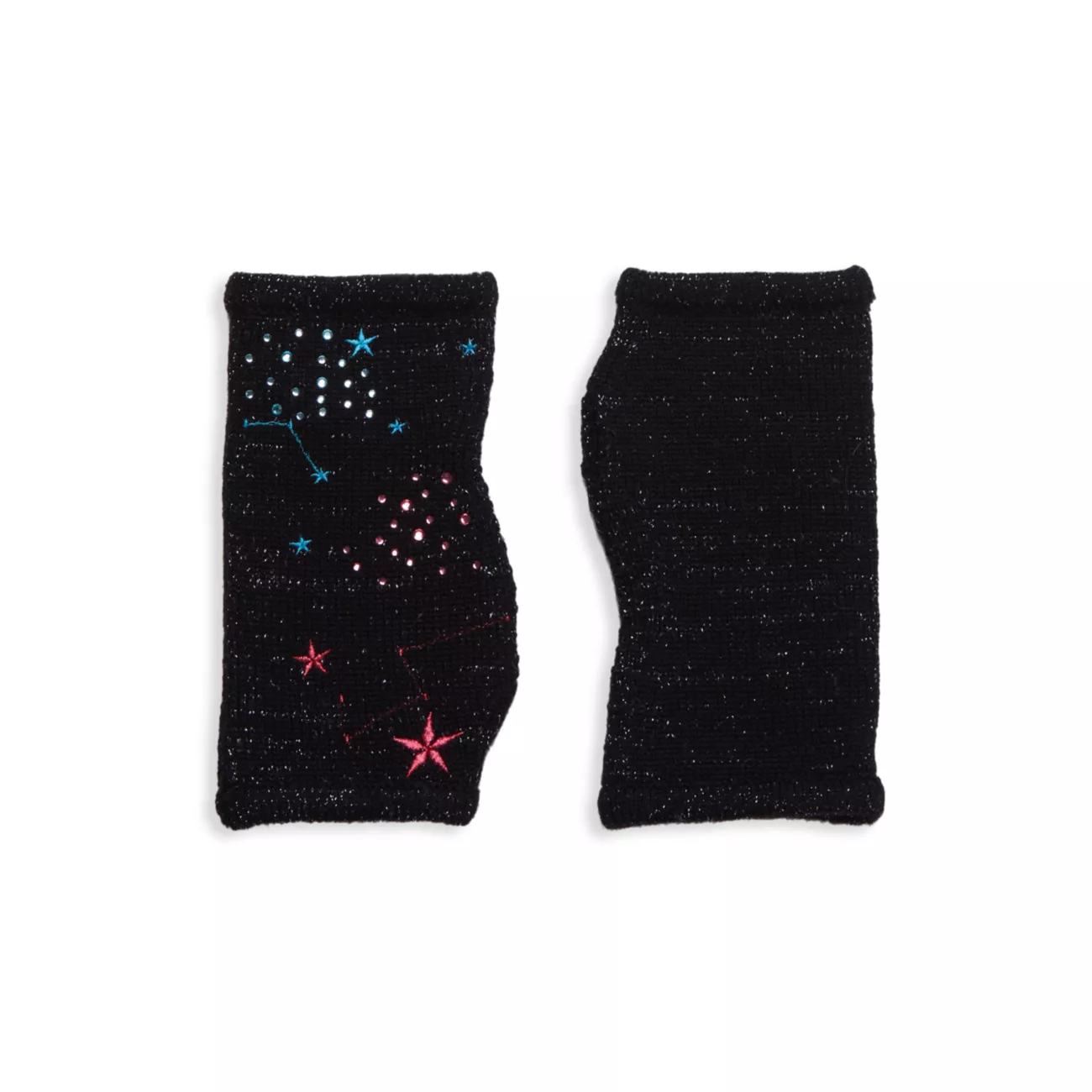 Вышитый усилитель; Перчатки без пальцев из мериносовой шерсти, украшенные кристаллами Carolyn Rowan