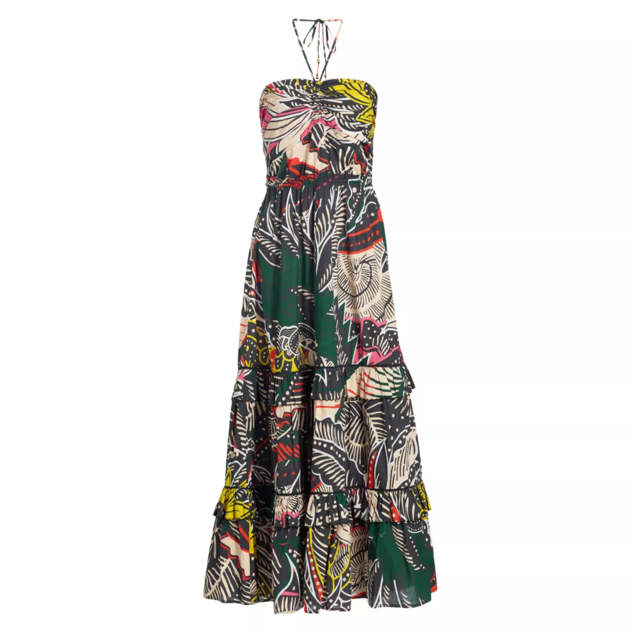 Хлопковое платье макси с абстрактным принтом June Figue