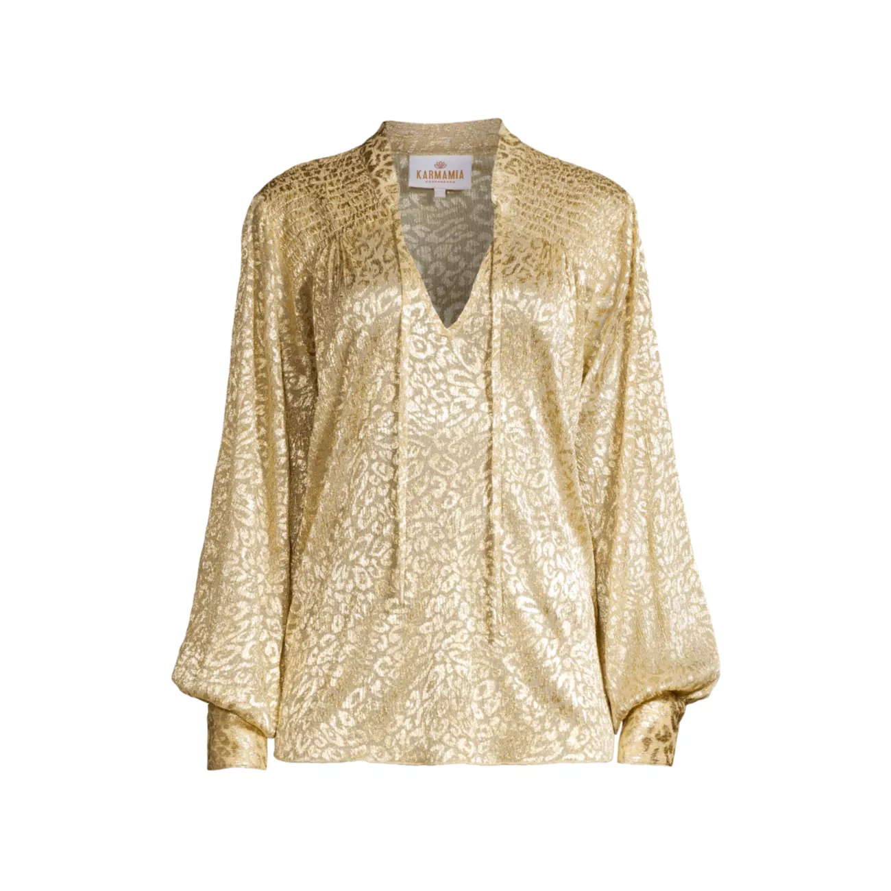 Блуза Blanche с эффектом металлик и леопардовым принтом Karmamia