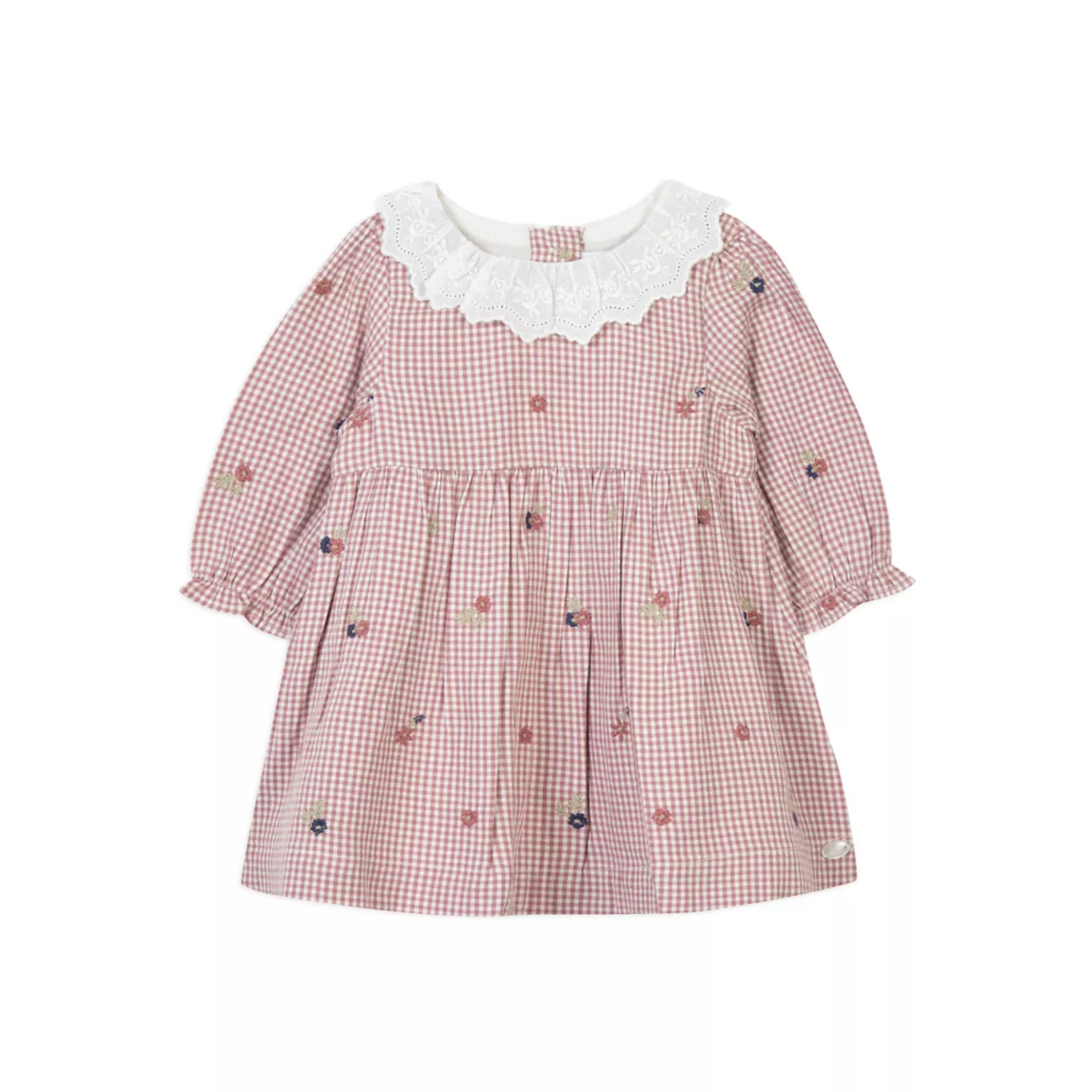 Для маленьких девочек &amp; Платье в мелкую клетку с цветочной вышивкой для маленькой девочки Tartine et Chocolat