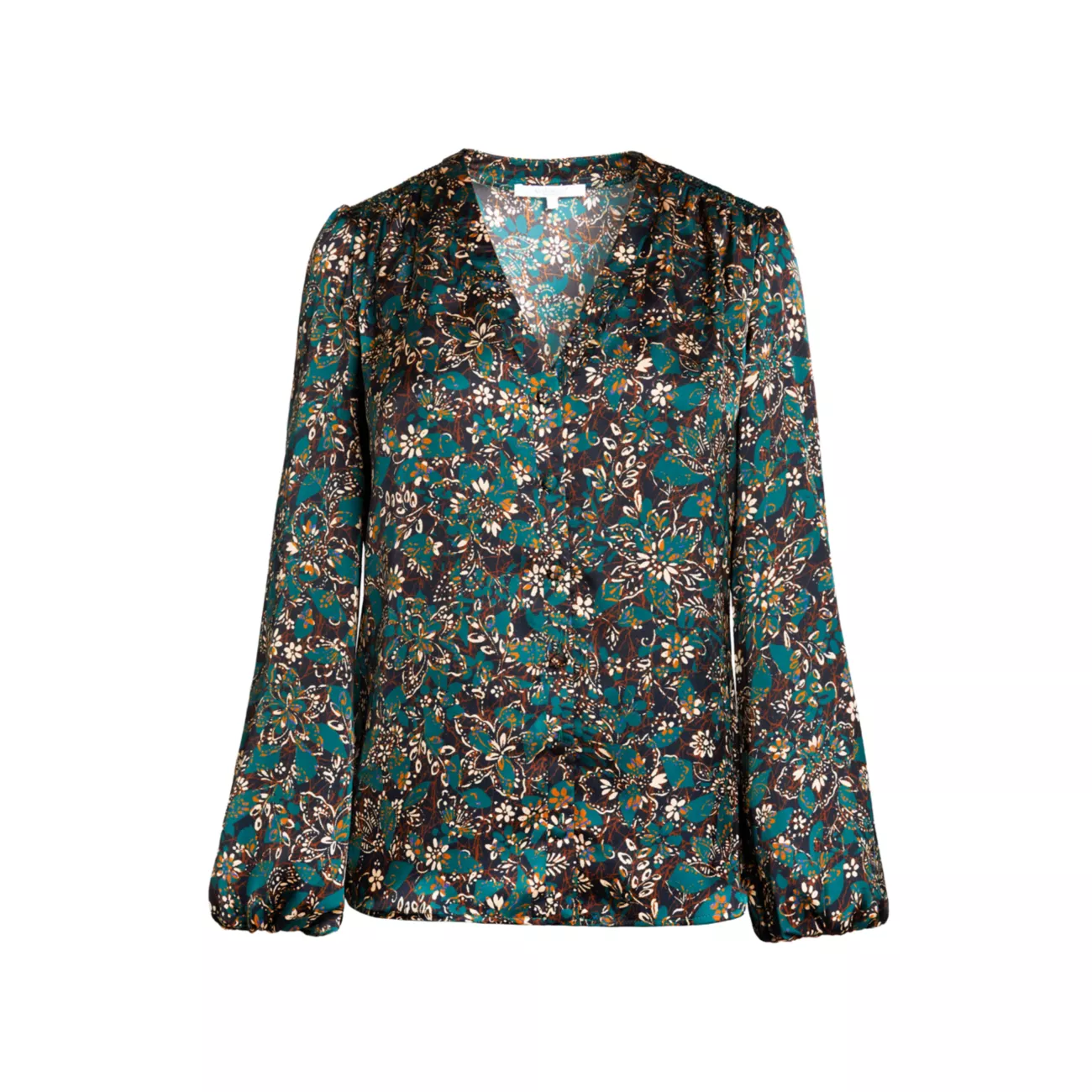 Блуза с цветочным принтом и объемными рукавами Santorelli