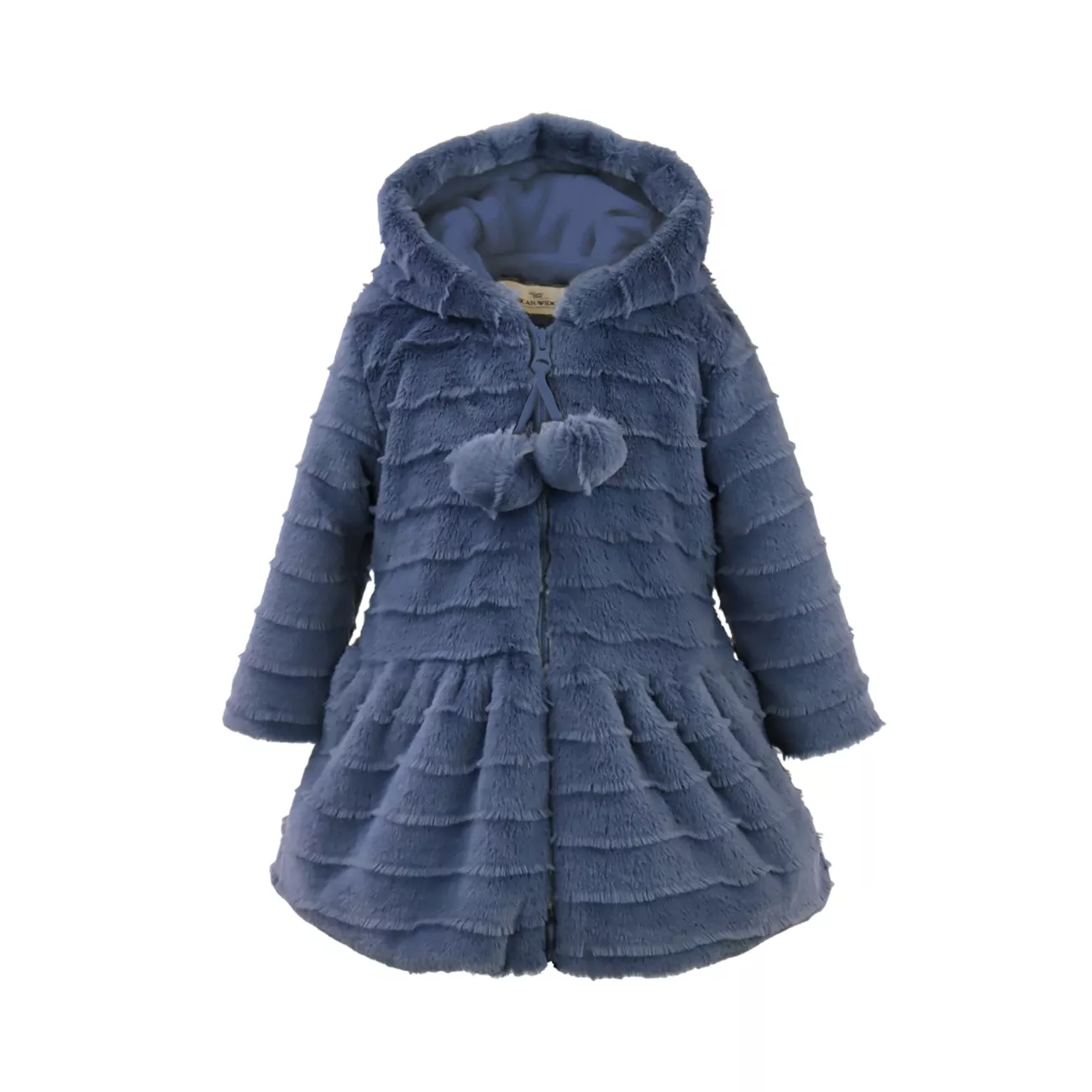 Пальто из искусственного меха с капюшоном и помпоном для маленькой девочки WIDGEON