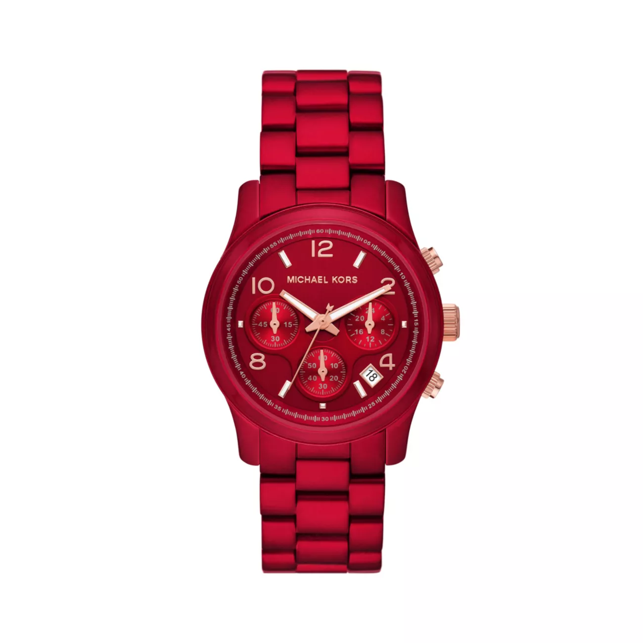Часы-браслет с хронографом из нержавеющей стали с красным покрытием Michael Kors