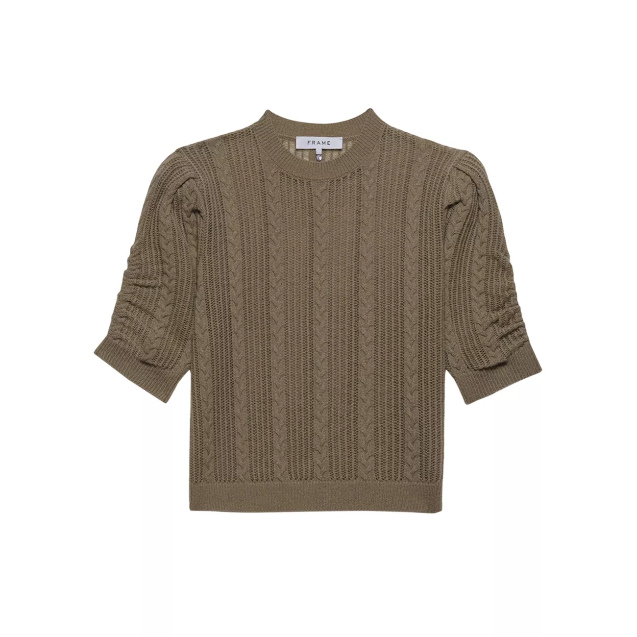 Кашемировый свитер с короткими рукавами и пуантами FRAME