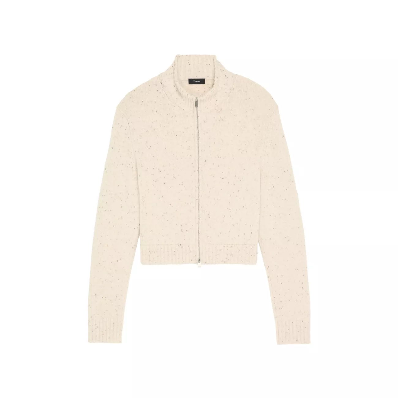 Speckled Wool-Cashmere Zip Cardigan Theory