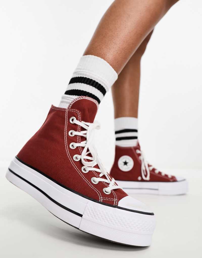 Бордовые кроссовки Converse Chuck Taylor All Star Lift Platform Hi Converse