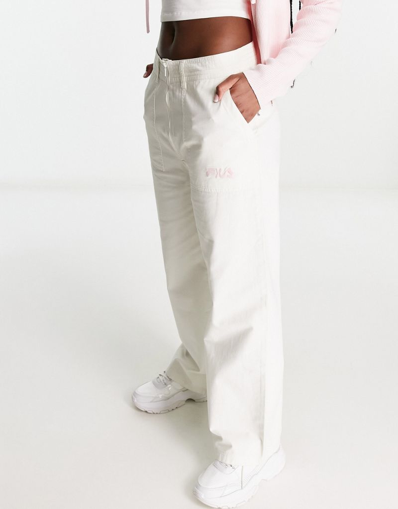 Белые брюки карго с контрастной строчкой Fila Fila