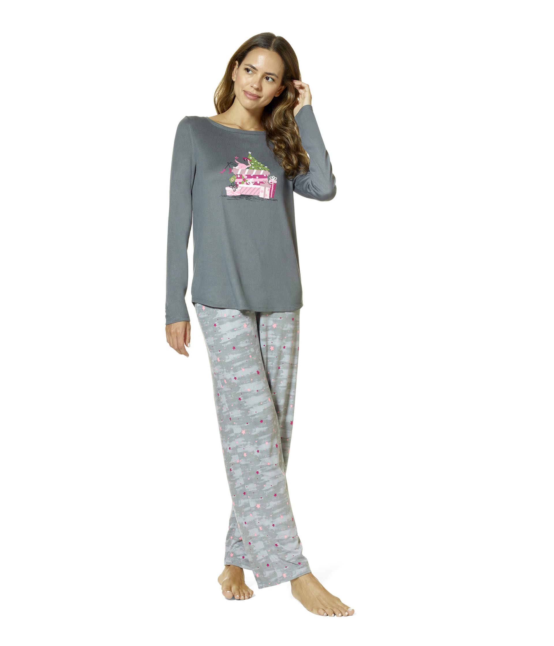 Праздничный пижамный комплект с фламинго HUE