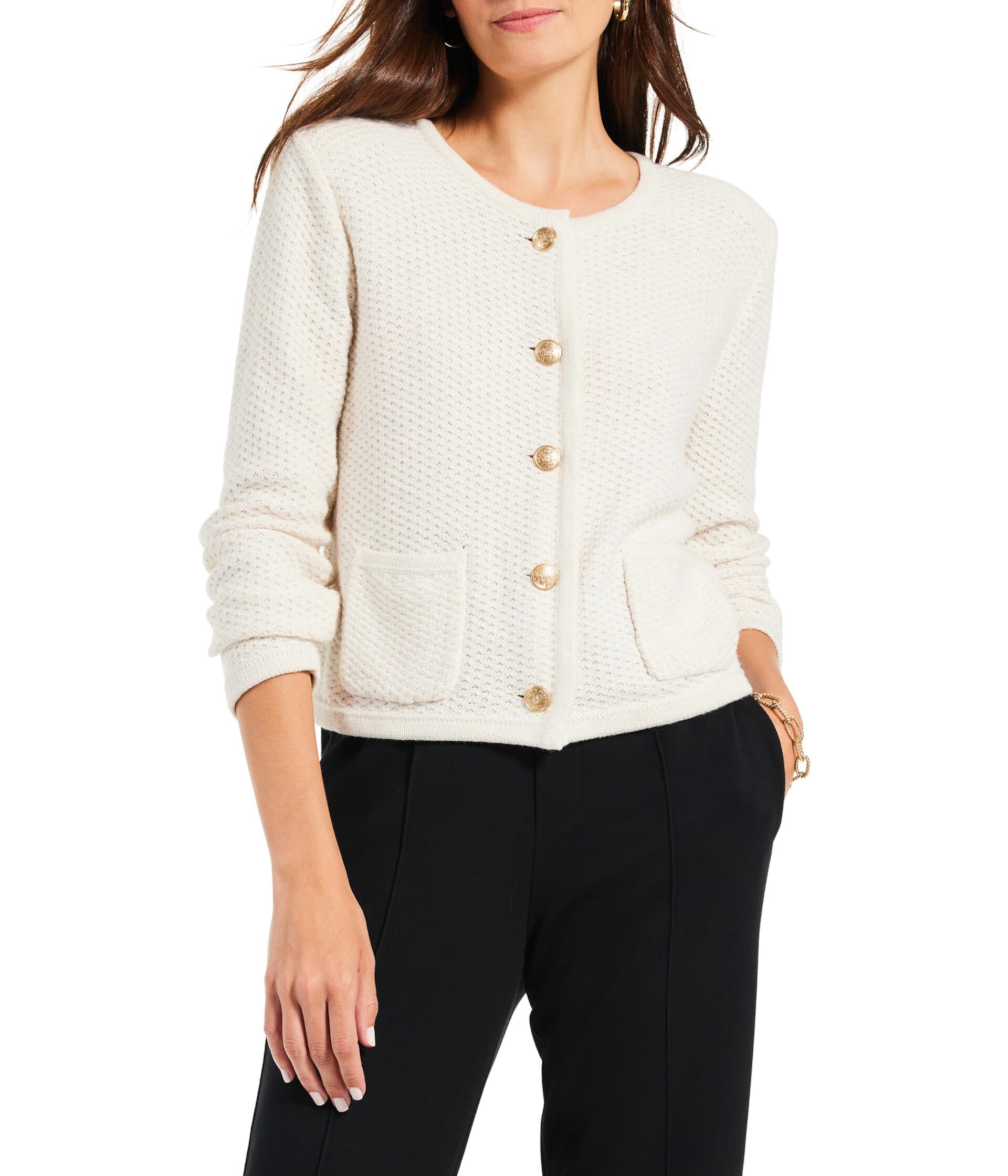 Plus Size Gilded Texture Cardigan Nic+Zoe