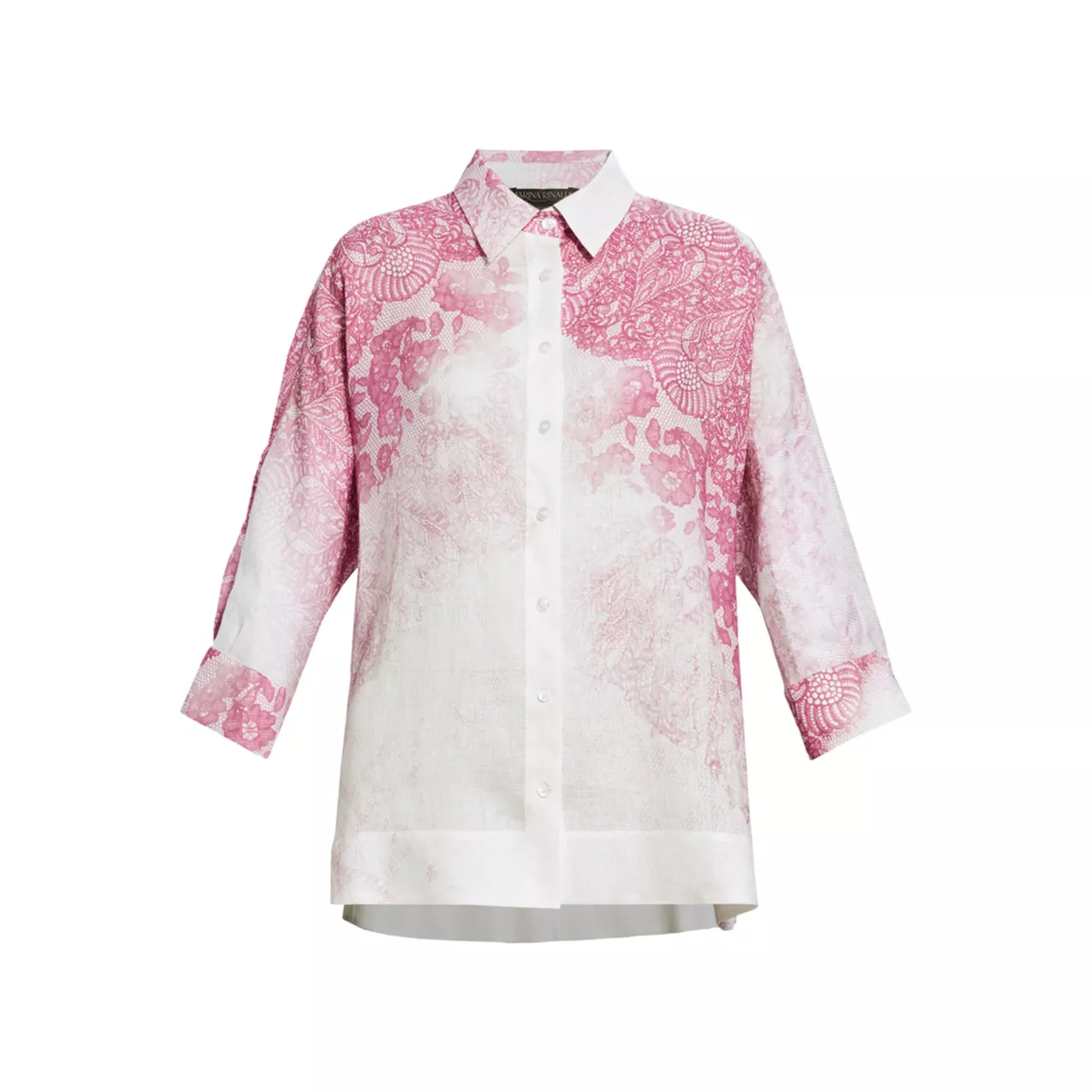 Льняная рубашка Filomena с кружевным принтом MARINA RINALDI