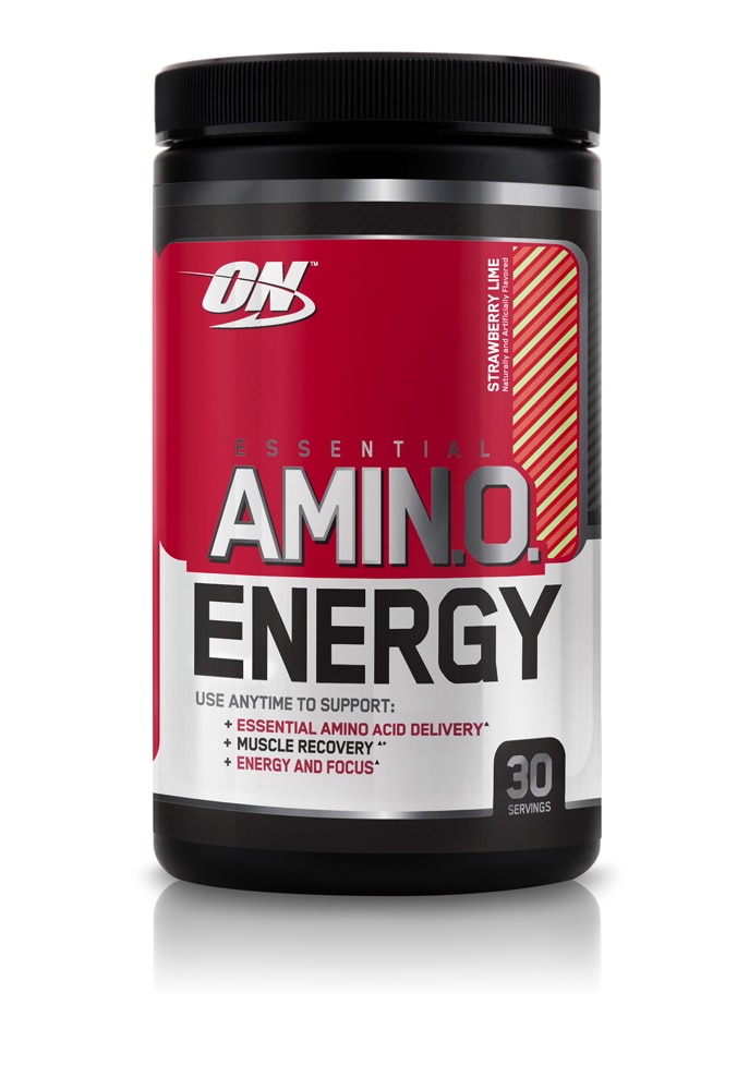 Essential Amin.o. Energy Powder (Порошок) Anytime Energy and Recovery Strawberry Lime -- 30 Servings (Порции) Optimum Nutrition