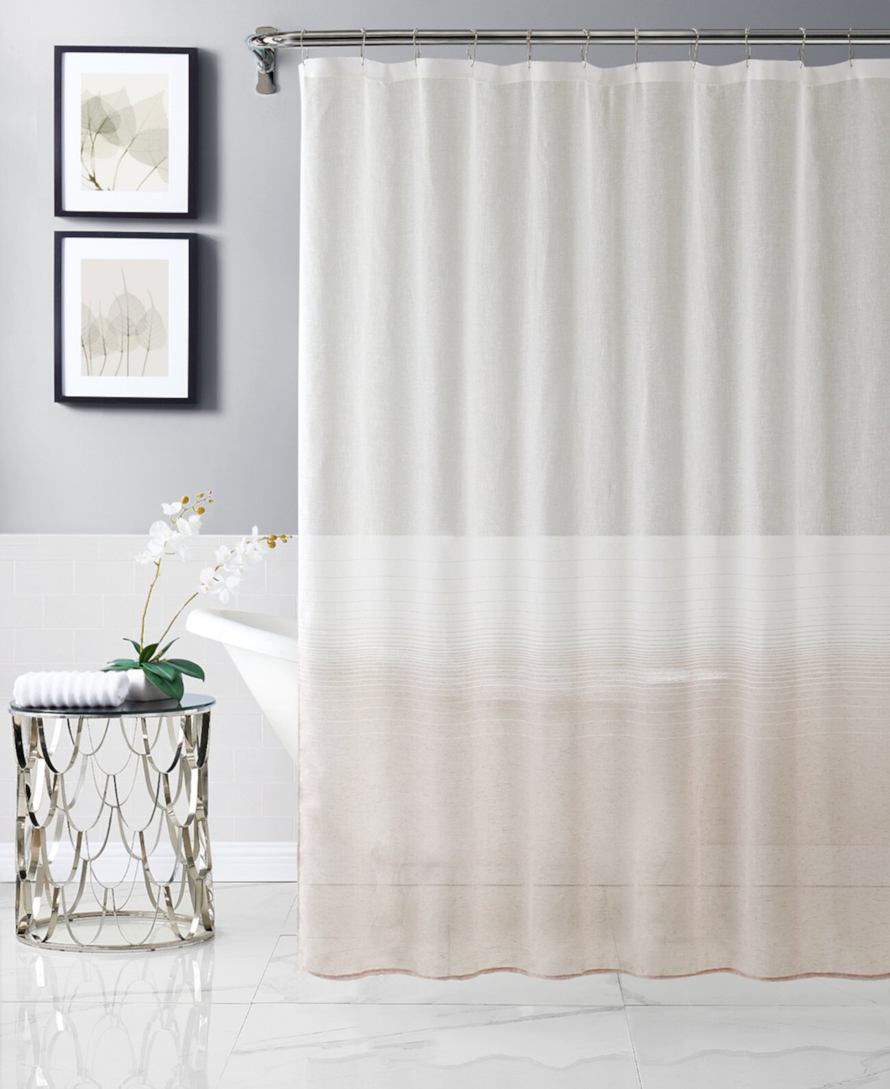 Linea Ombre Striped Shower Curtain, 72" x 70" Dainty Home