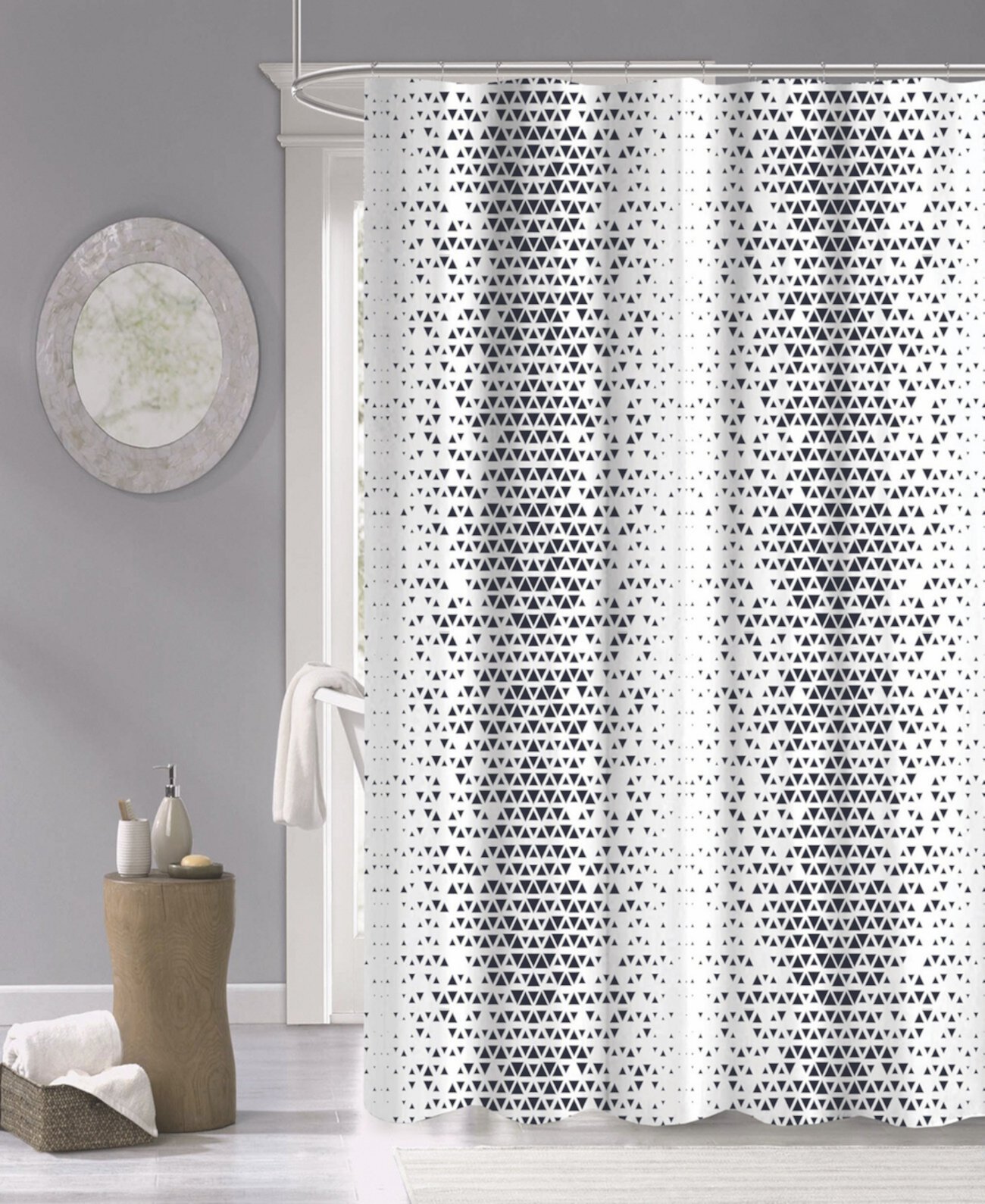 Optic 100% Cotton Shower Curtain, 72" x 70" Dainty Home