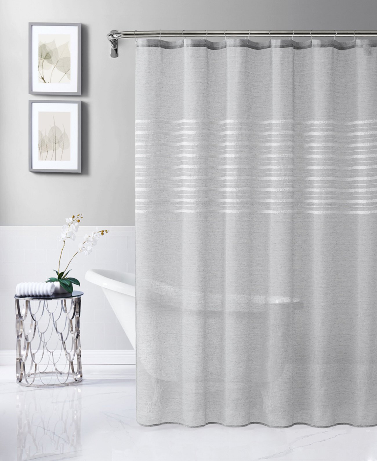 Daniella Tufted Shower Curtain, 72" x 70" Dainty Home