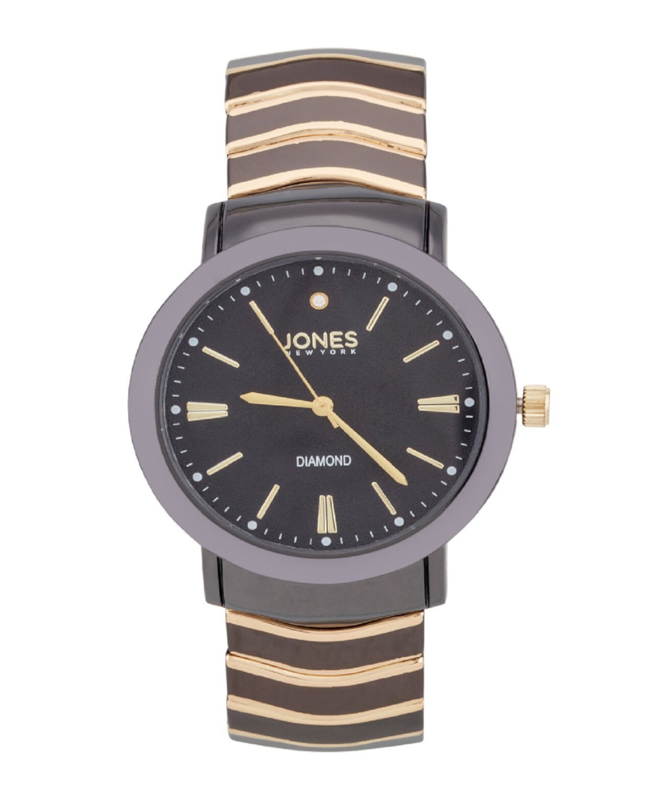Мужские аналоговые двухцветные часы с металлическим браслетом, 42 мм Jones New York