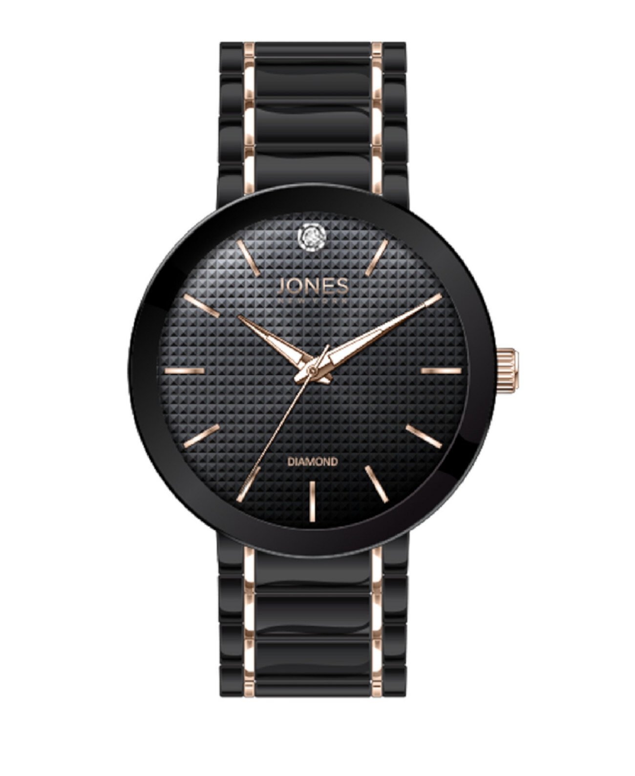 Мужские аналоговые часы с блестящим двухцветным металлическим браслетом, 42 мм Jones New York