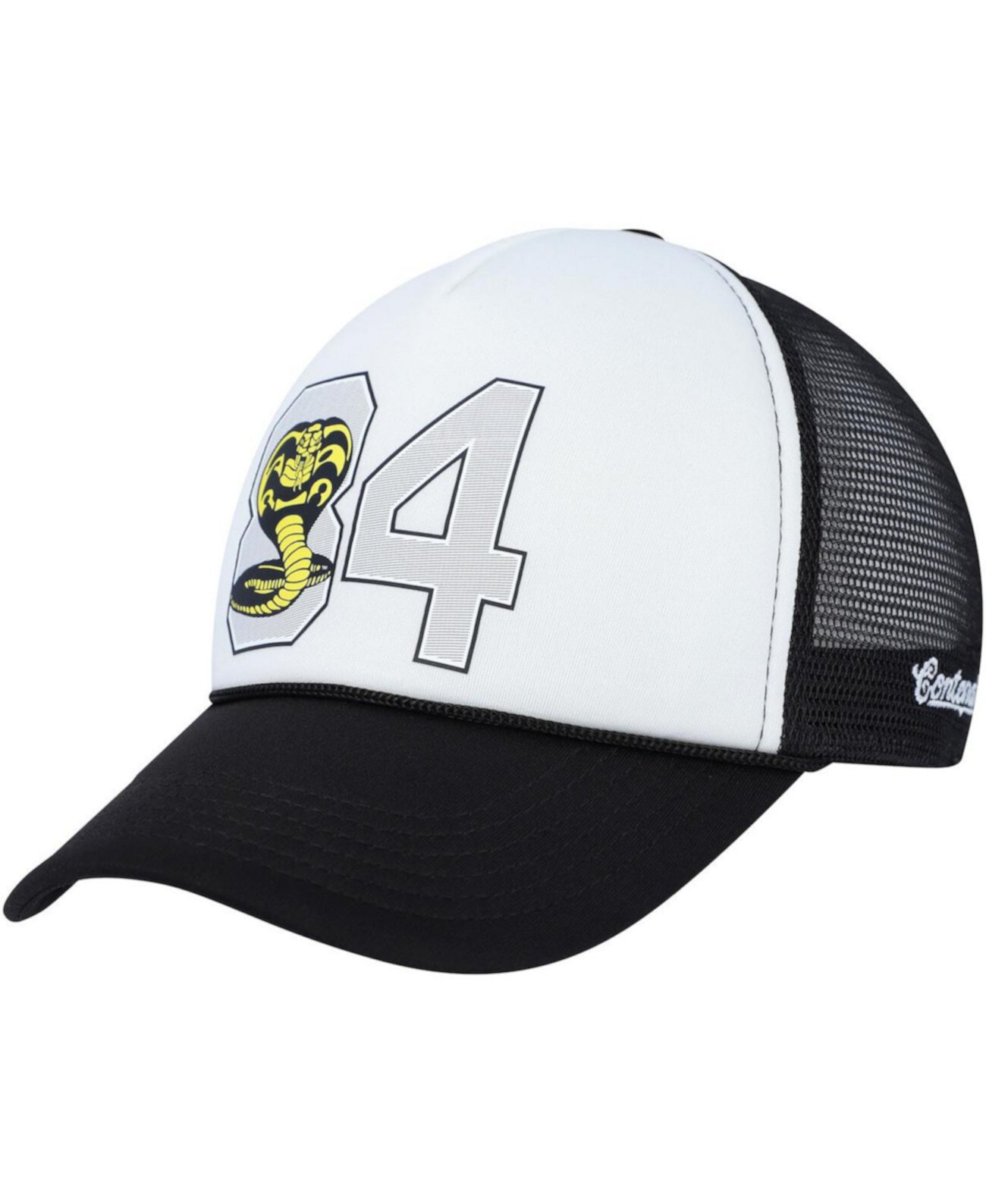 Мужская и женская белая и черная шляпа Cobra Kai 84 Snapback Contenders Clothing