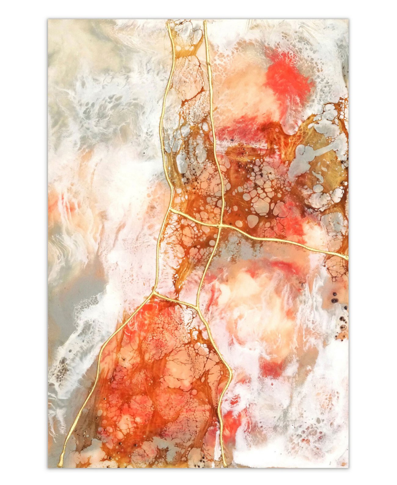 Безрамная свободно плавающая графическая панель из закаленного стекла «Coral Lace II», 48 x 32 x 0,2 дюйма Empire Art Direct