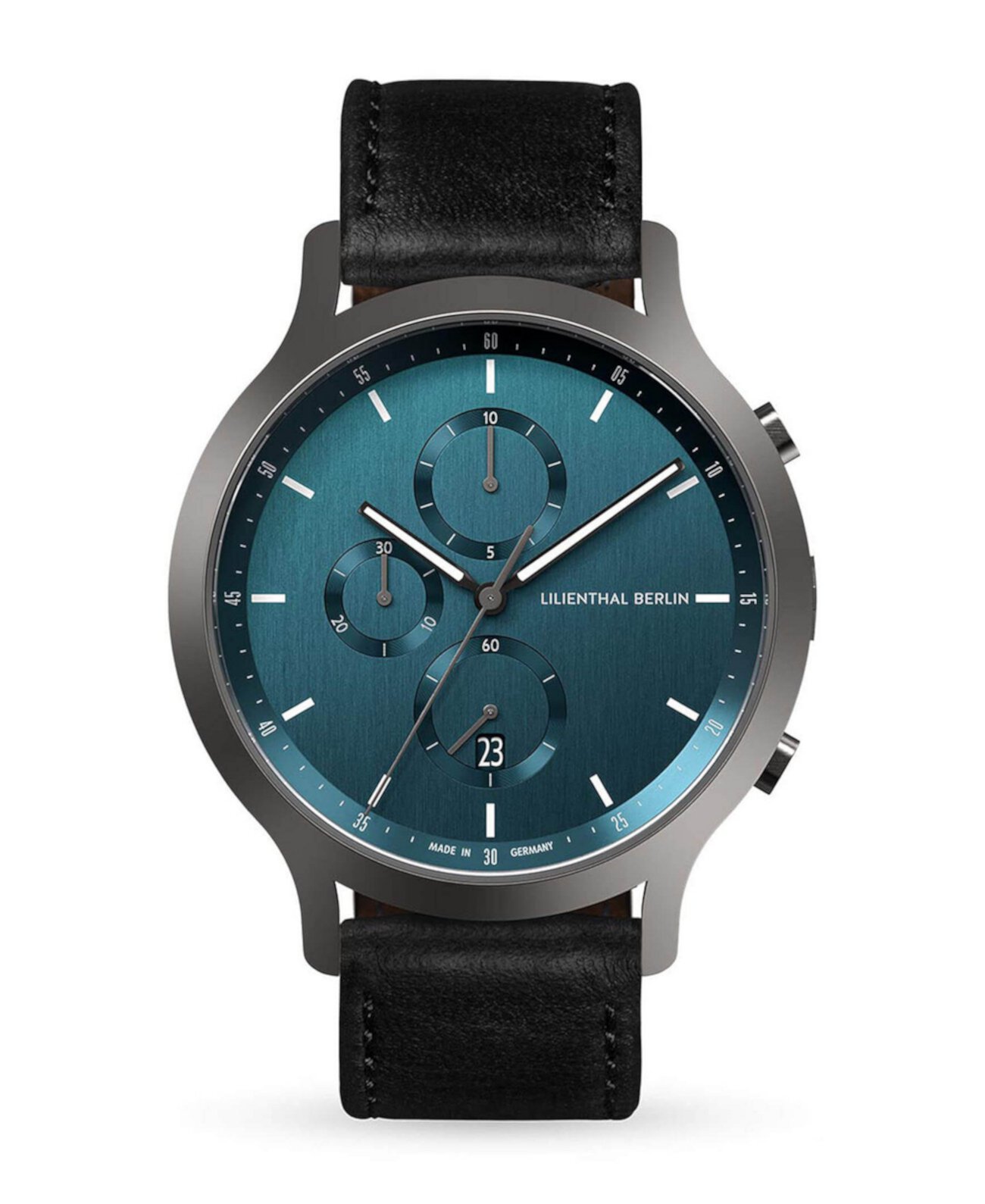 Мужские часы Myth Chronograph, черные кожаные часы, 42 мм Lilienthal Berlin