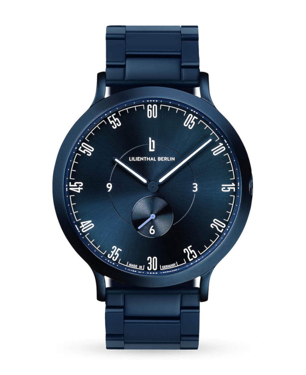 Мужские часы Lilienthal 1 1 All Blue Blue из нержавеющей стали с звеньями, 42 мм Lilienthal Berlin