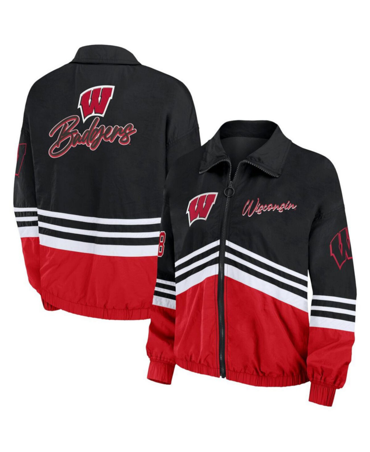 Женская Куртка WEAR by Erin Andrews Винтажная Куртка-Ветровка Wisconsin Badgers WEAR by Erin Andrews