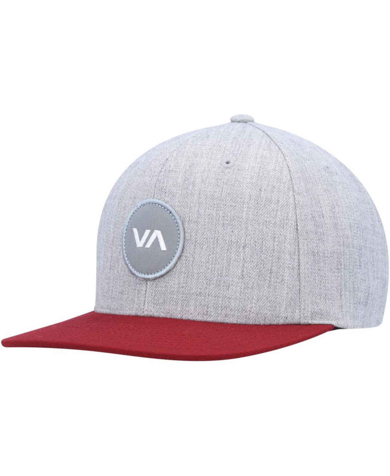 Бейсболка RVCA Men's Heather Gray, Red Patch Adjustable Snapback Hat RVCA