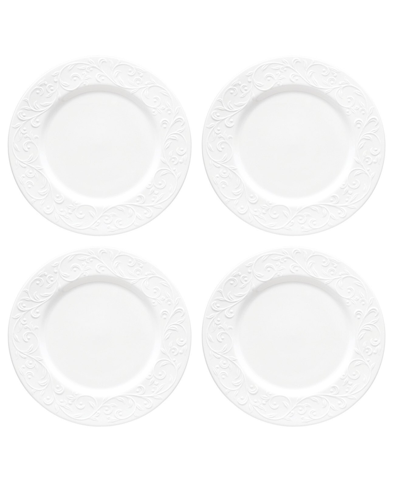 Набор резных обеденных тарелок из 4 предметов Opal Innocence Lenox