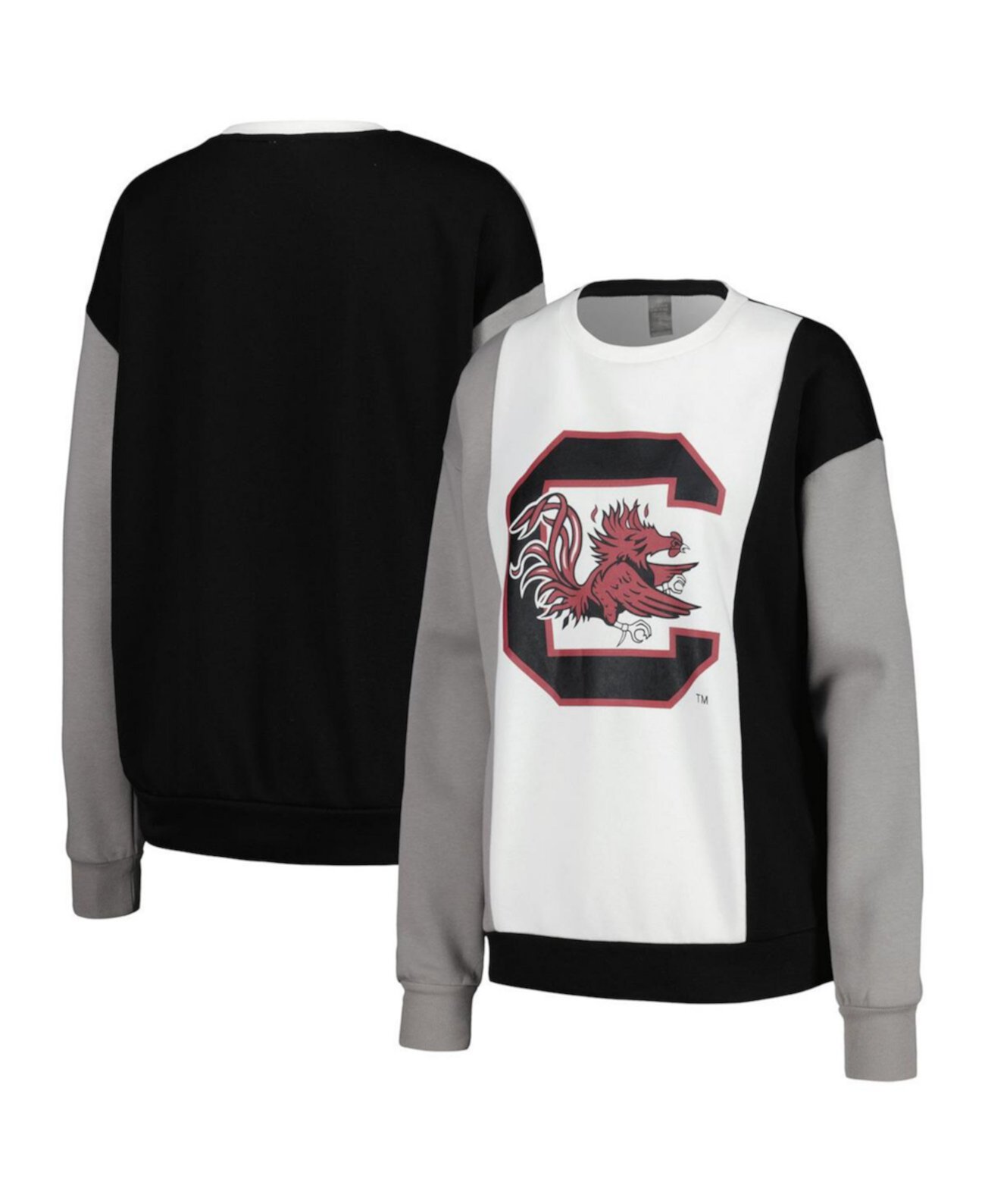 Женский белый/черный пуловер с вертикальными цветными блоками South Carolina Gamecocks Gameday Couture