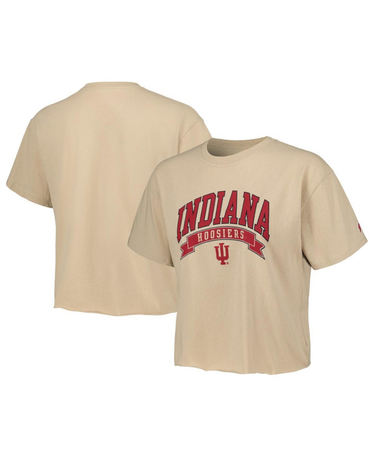 Женская коричневая укороченная футболка Indiana Hoosiers Banner Clothesline League Collegiate Wear