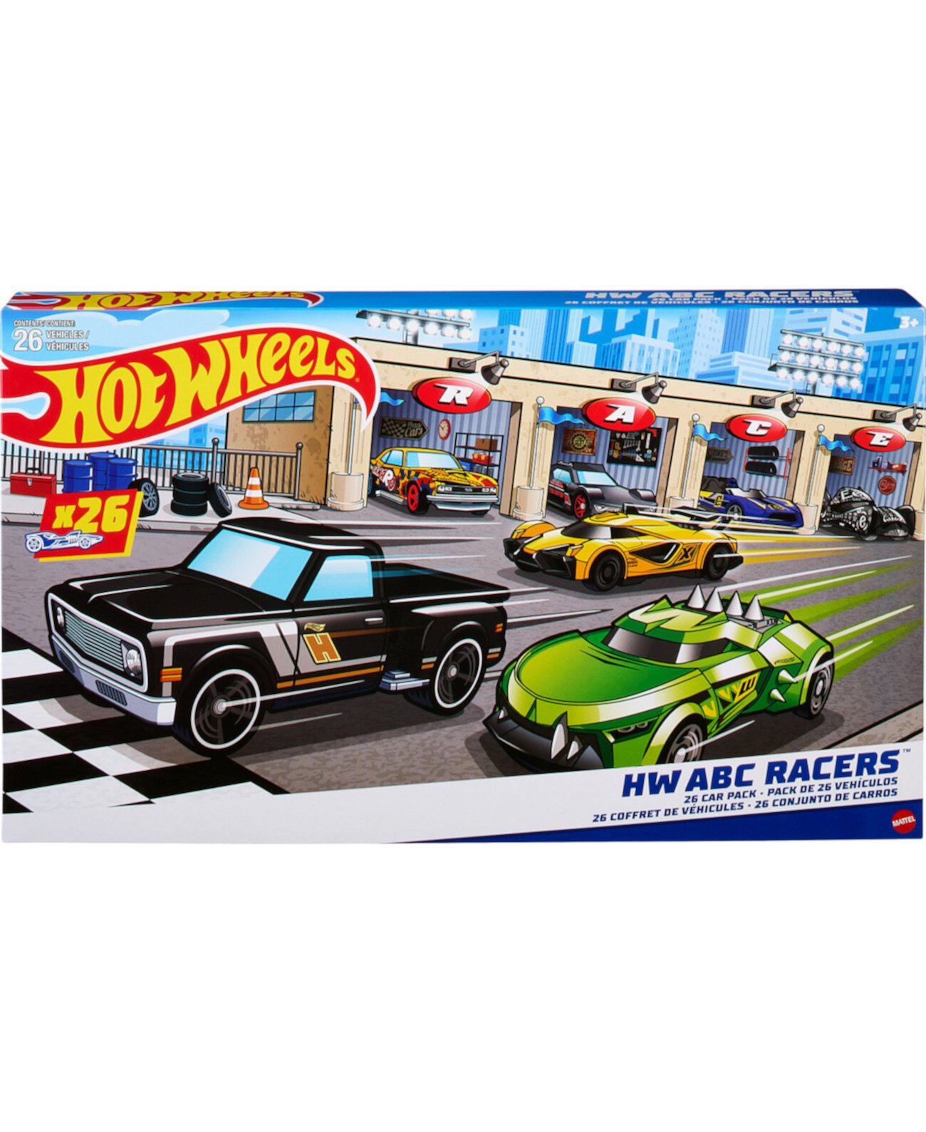 ABC Racers, набор из 26 машинок Hot Wheels с буквами алфавита Hot Wheels