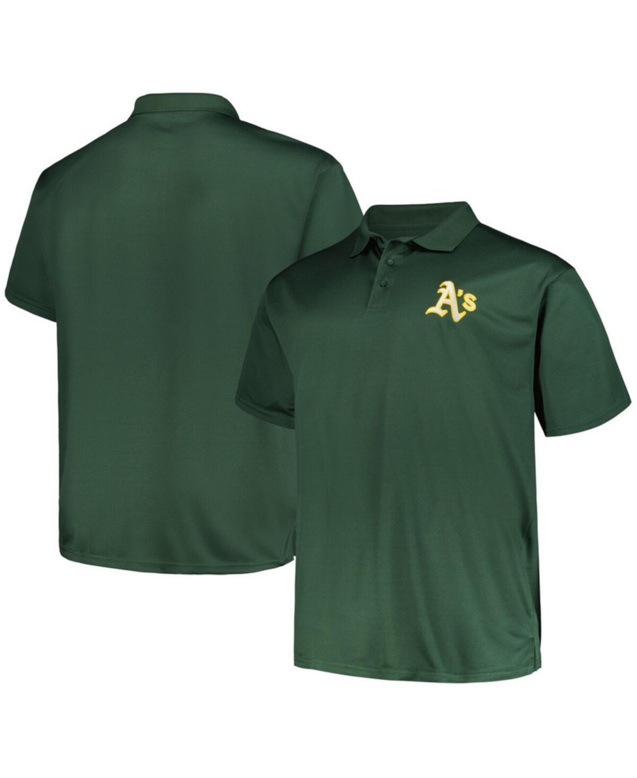 Мужская зеленая рубашка-поло Oakland Athletics Birdseye Big and Tall Profile