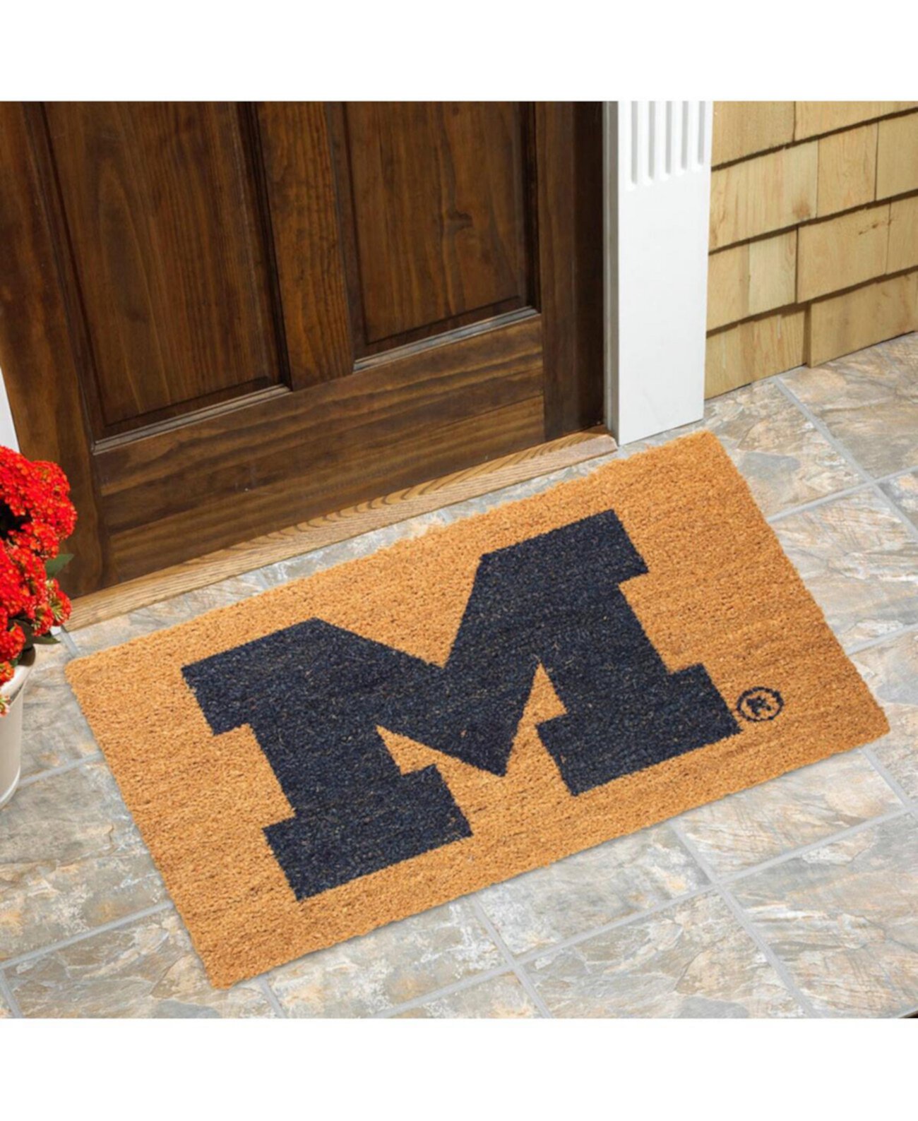 Коврик из кокосового волокна с логотипом Michigan Wolverines 19,5 x 30 дюймов Memory Company